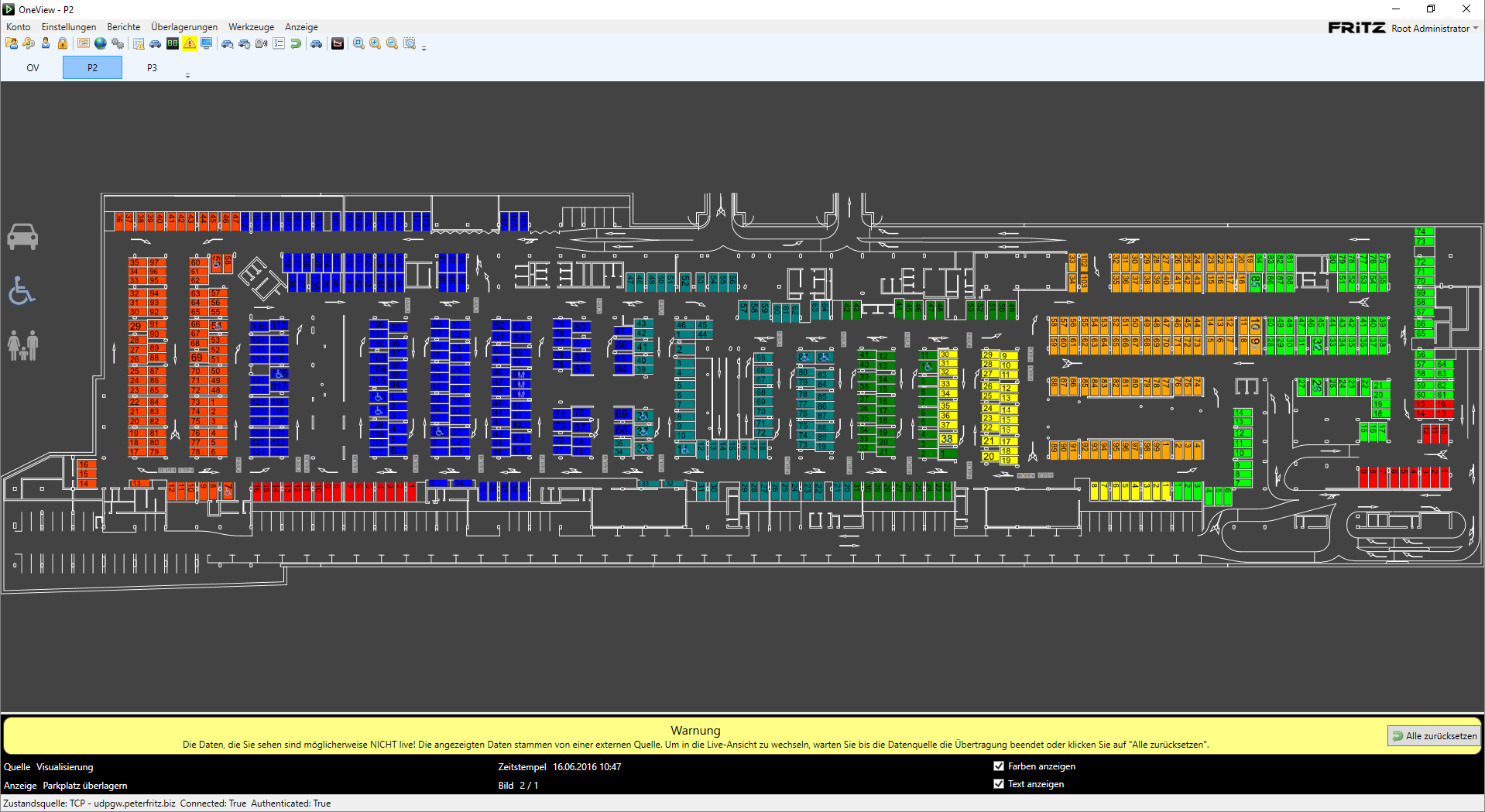 Visualisierung einer Parkfläche in COMPASS OneView